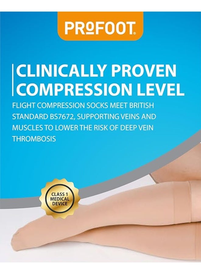 ProFoot Travel & Flight Black Socks Multi-Purpose Fine Rib Style Reduces The Risk Of Dvt Compression Factor 14-18mmhg 8-11 Uk Size 1 Pair - Image 4
